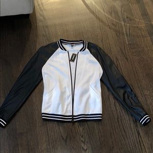 Express faux leather bomber